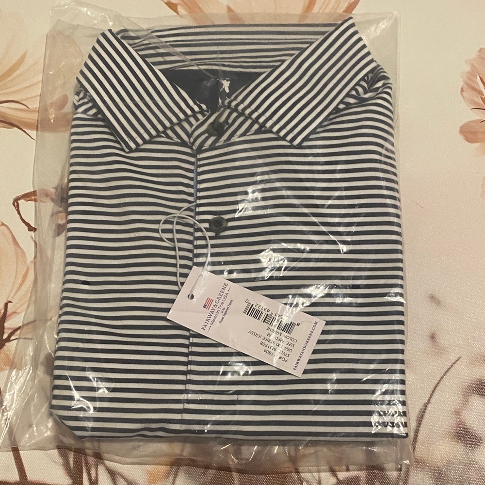 Fairway & Greene Navy and White Striped Shirt